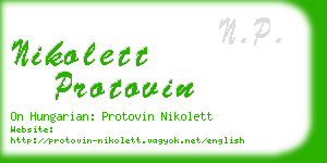 nikolett protovin business card